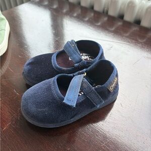 Cienta Navy Blue Kids Velvet Shoes